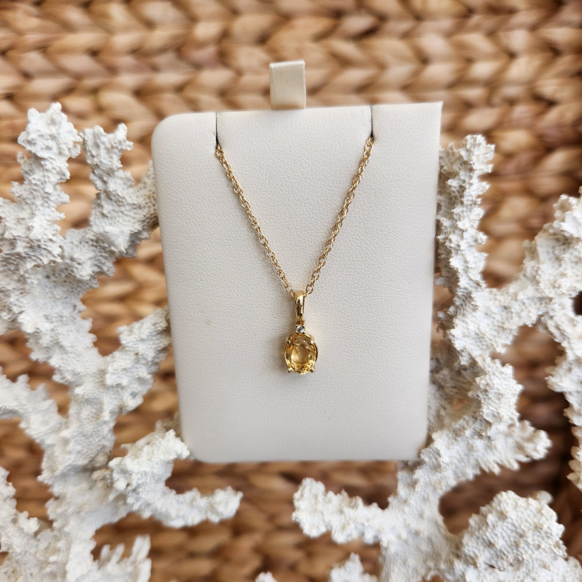 14 Karat Yellow Gold Ciritine Pendant With Diamond Accent