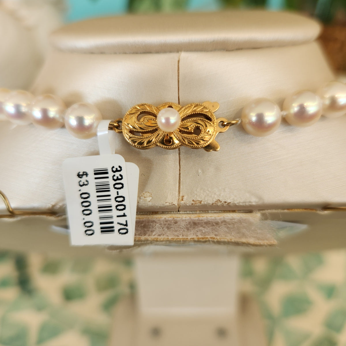 Vintage Mikimoto 18 Karat Yellow Gold 6.5 Mm Akoya Pearl Strand Necklace, 17.5"