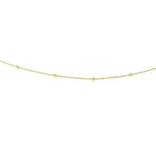 14 Karat Yellow Gold 1.8 mm "Saturn" Bead Station Chain 18"