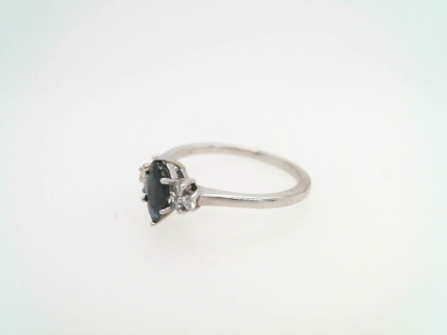14 Karat White Gold Sapphire & Diamond Ring