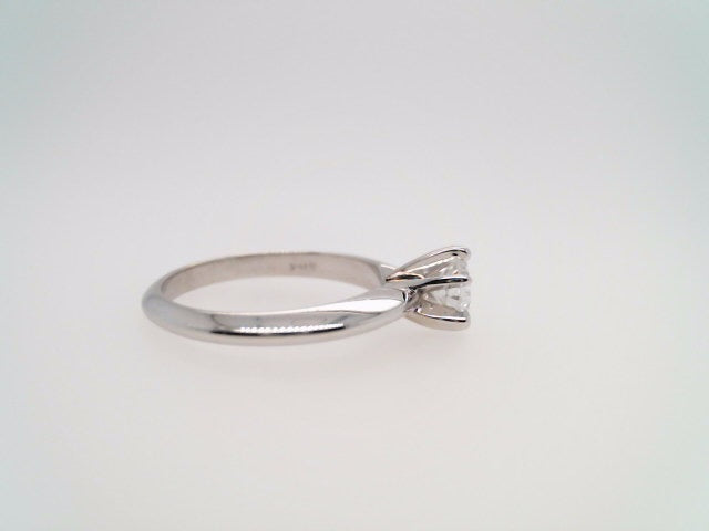14 Karat White Gold 6 Prong Set .45 Carat Round Brilliant Diamond Solitaire Engagement Ring