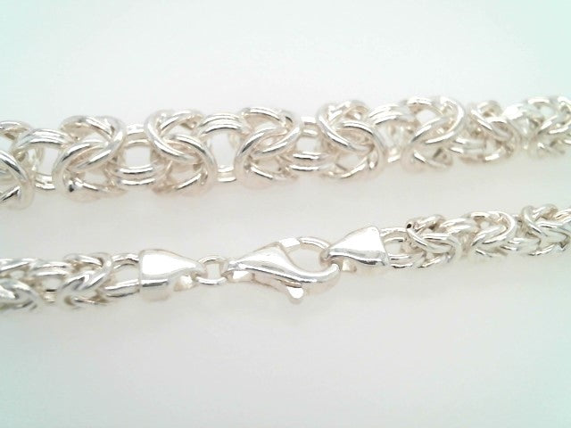 Sterling Silver Graduated Byzantine Hollow Link Chain, 18"
