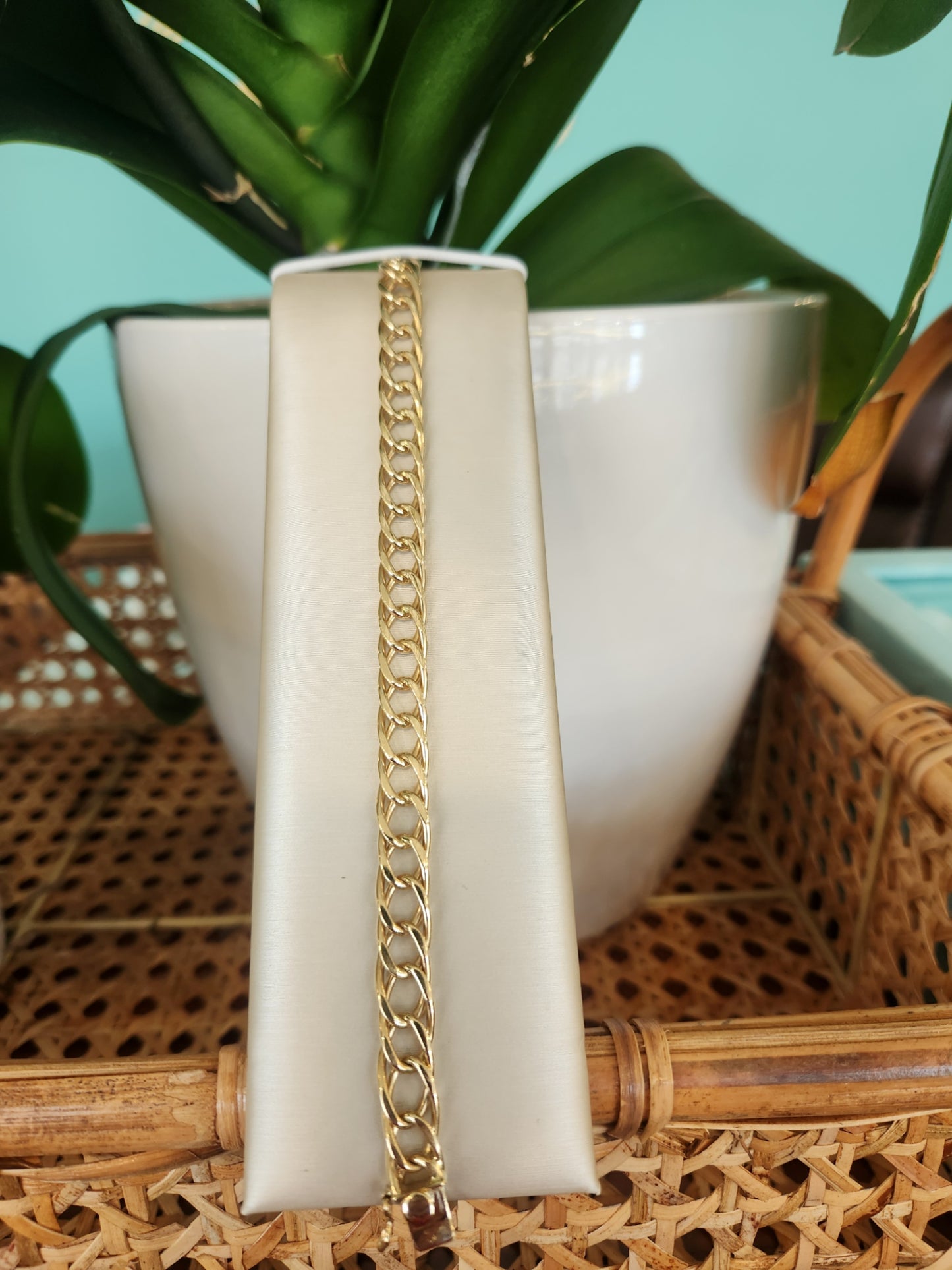 14K Yellow Gold Solid Oval Link 7.5 Inch Bracelet