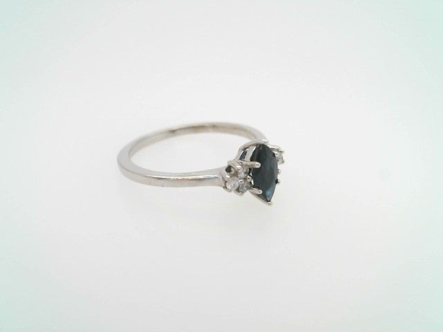 14 Karat White Gold Sapphire & Diamond Ring