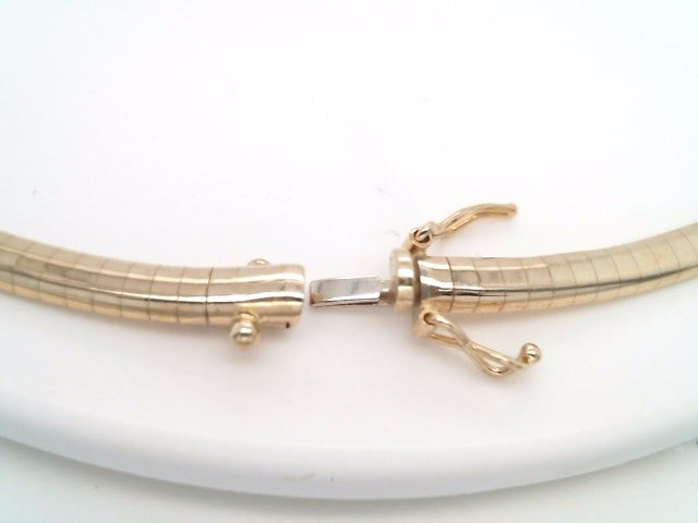 Vintage 14 Karat Yellow Gold 3.5 Mm Domed Omega Chain Necklace 17"