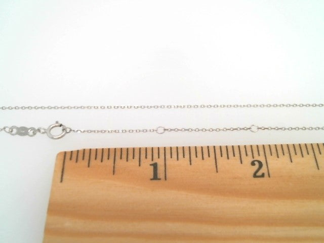 14 Karat White Gold .8 Mm Diamond Cut Cable Chain, 16-18"