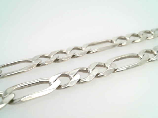 Vintage Sterling Silver 10 Mm Figaro Link Chain 24"