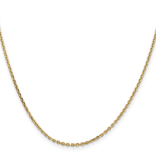 14 Karat Yellow Gold 1.65 Mm Diamond Cut Cable Chain 18"