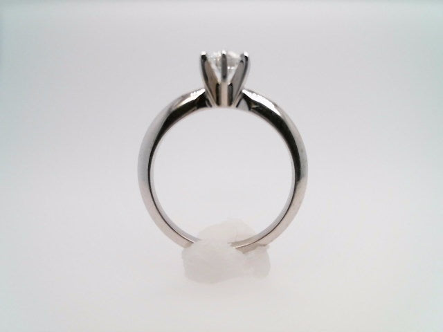14 Karat White Gold 6 Prong Set .45 Carat Round Brilliant Diamond Solitaire Engagement Ring