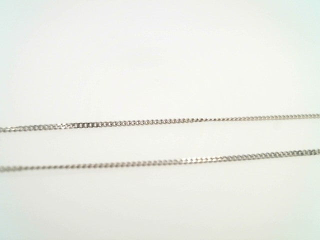 14 Karat White Gold 1 Mm Curb Chain 16"