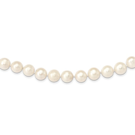 White Round 11-12 Mm Freshwater Cultured Pearl Necklace 18" with 14 Karat Yellow Gold Pearl Clasp