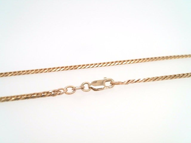 14 Karat Yellow Gold 2.3 Mm Beveled Curb Chain 27.5"