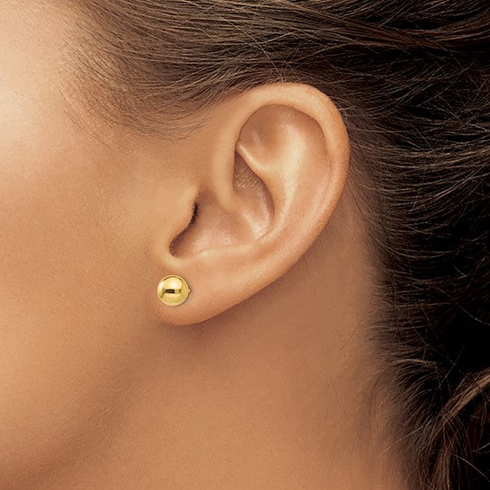 14 Karat Yellow Gold 7 Mm Ball Style Stud Earrings
