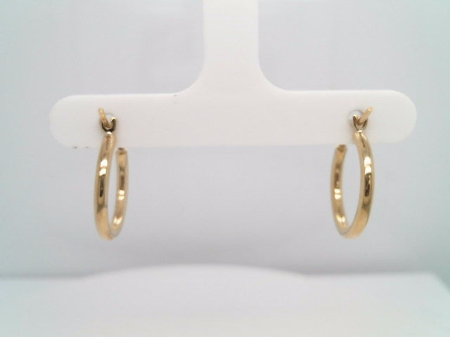 14 Karat Yellow Gold 2 Mm Hoop Earrings