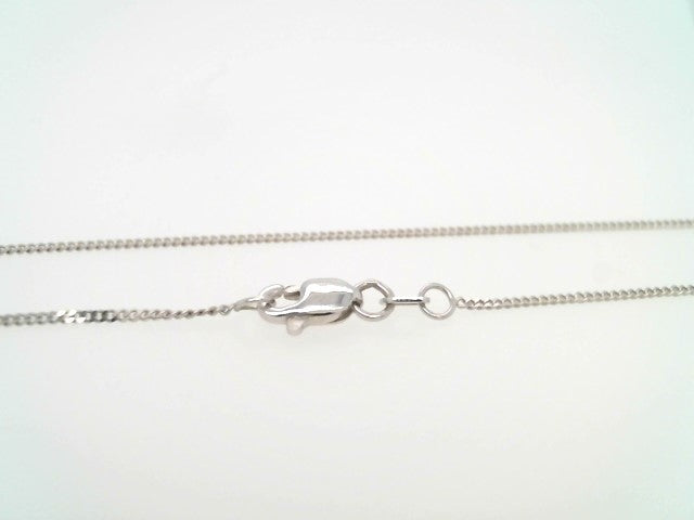 14 Karat White Gold 1 Mm Curb Chain 16"
