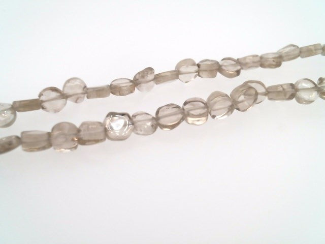 Handmade Sterling Silver Smokey Quartz Bead Necklace With Brazilian 2 Cruzeiros Coin Dated 1946, 18"
