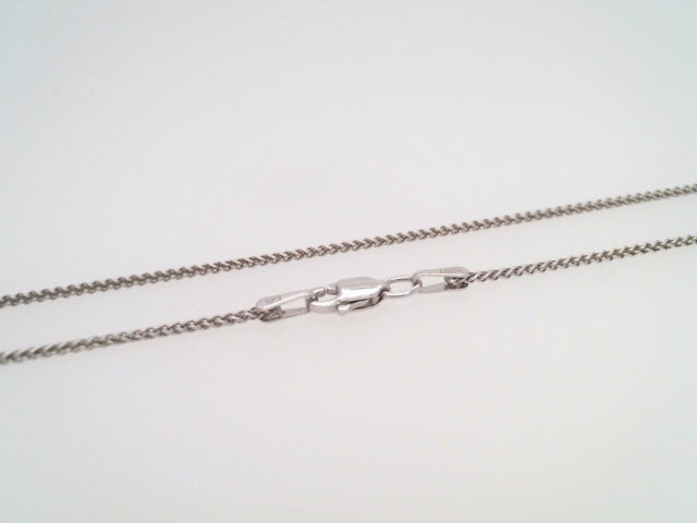 14 Karat White Gold 18" 1.2mm Round Wheat Chain
