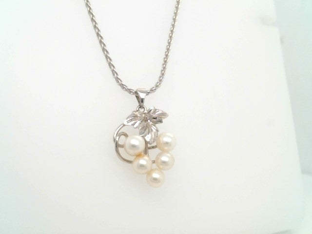 Vintage Sterling Silver Akoya Pearl Grape Cluster Pendant