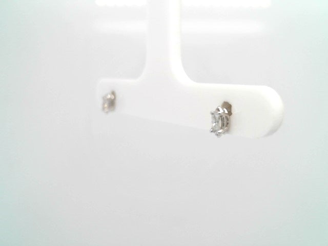 14 Karat White Gold 4 Prong Set Marquise Diamond Solitaire Stud Earrings