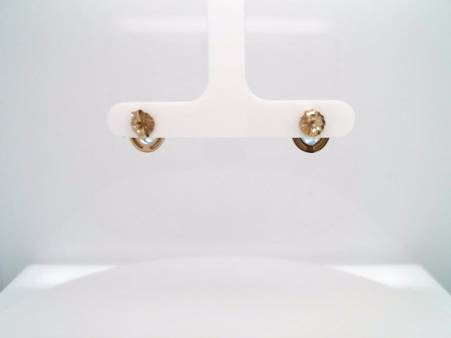 14 Karat Yellow Gold Blue Topaz Stud Earrings