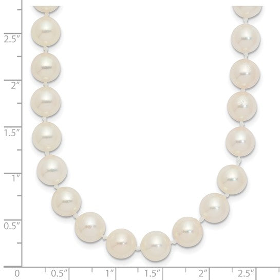 Round White Akoya Cultured Pearl Necklace 7-8 Mm 16" With 14 Karat Yellow Gold Pearl Clasp