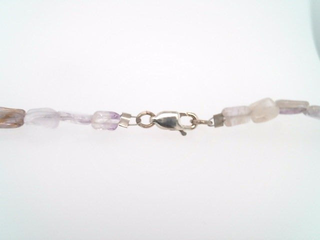 Handmade Sterling Silver Amethyst Bead Necklace With Mexican Coin Dated 1946, 21"