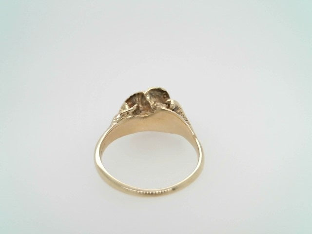 Vintage 14 Karat Yellow Gold & Platinum Rose Floral Diamond Engagement Ring