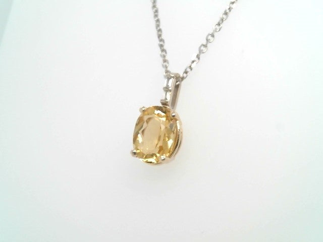 14 Karat Yellow & White Gold Heliodor & Diamond Pendant