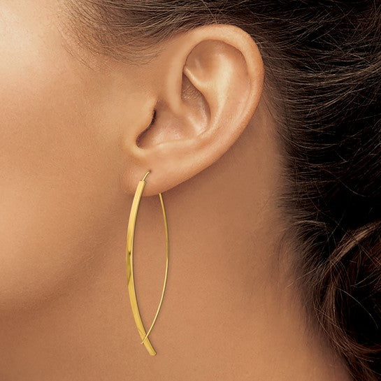 14 Karat Yellow 1.75Mm Square Tube Wire Threader Earrings