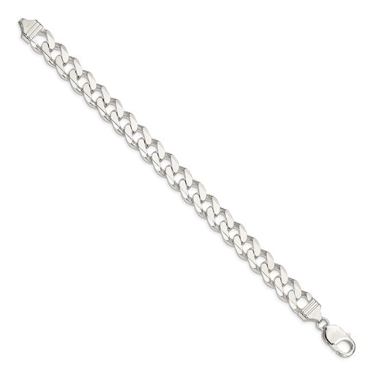 Sterling Silver 11 Mm Curb Chain Bracelet 9"
