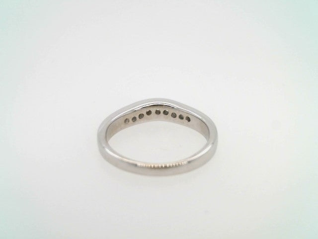 Vintage 14 Karat White Gold Curved Channel Set Diamond Band Ring
