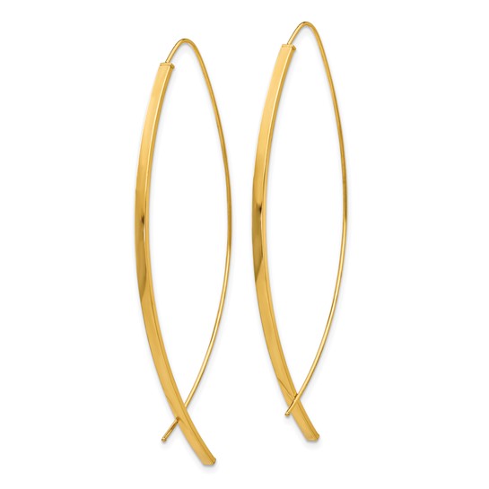 14 Karat Yellow Gold 1.75 Mm Square Tube Wire Theader Earrings