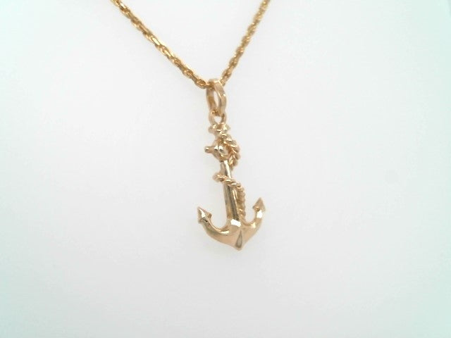 Vintage 14 Karat Yellow Gold Anchor & Rope Charm Pendant