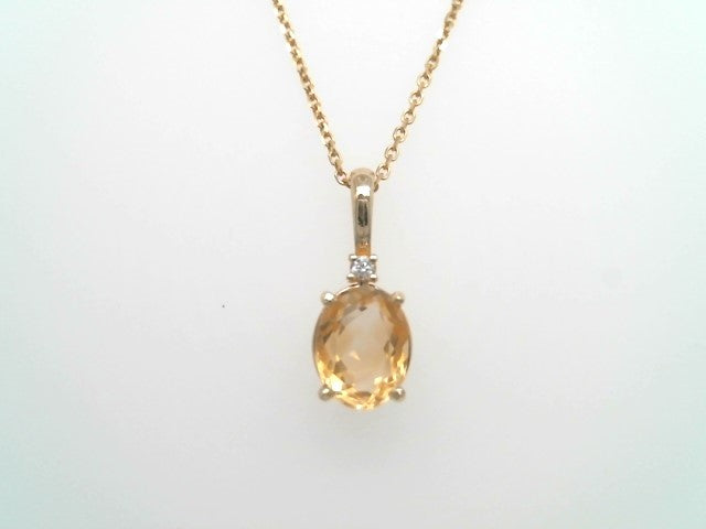 14 Karat Yellow Gold Ciritine Pendant With Diamond Accent