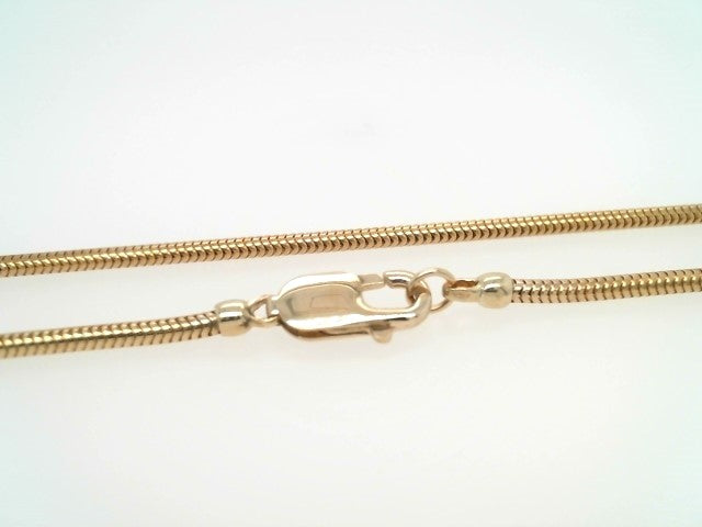 Vintage 14 Karat Yellow Gold 2 Mm Smooth Snake Chain, 17.5"
