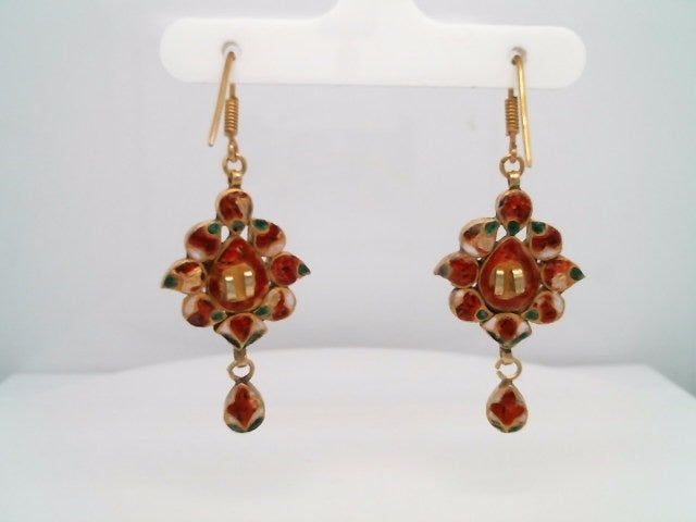 Vintage Handmade 22 Karat Yellow Gold Ruby & Diamond Indian Polki Styl
