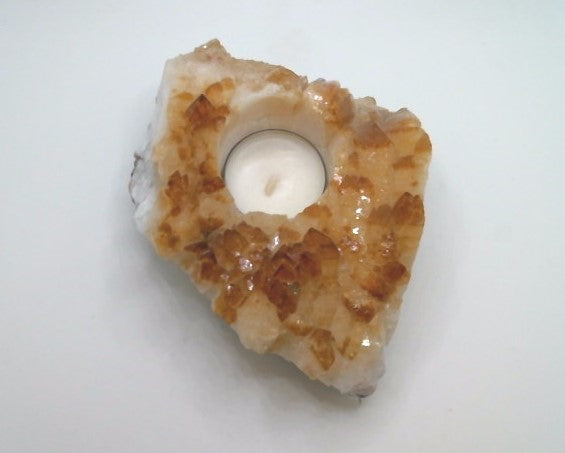 Citrine Candle Holder_Golden Amethyst Chunky Tea Candle Holder