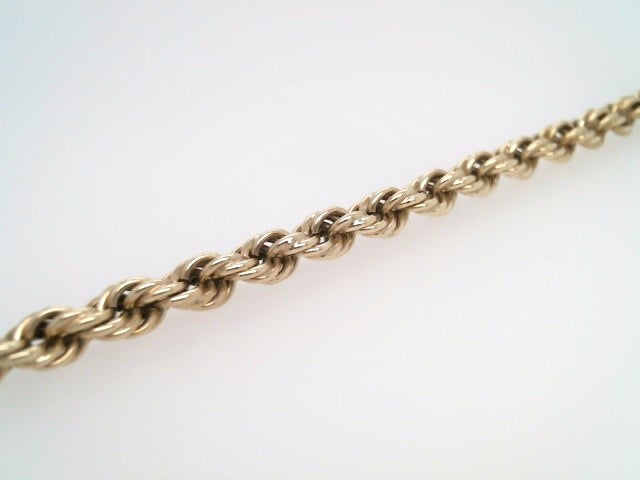 Vintage 14 Karat Yellow Gold 6 Mm Rope Chain Bracelet, 7"