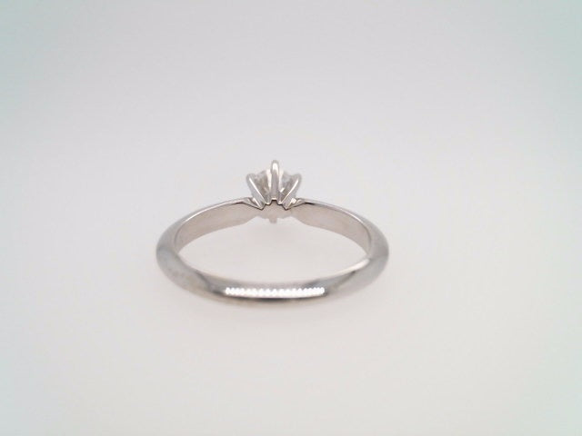 14 Karat White Gold 6 Prong Set .45 Carat Round Brilliant Diamond Solitaire Engagement Ring