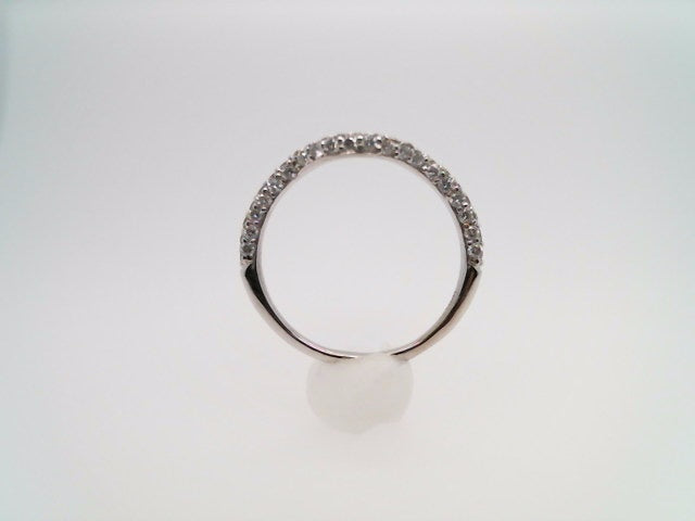 Vintage 14 Karat White Gold Curved Diamond Band Ring