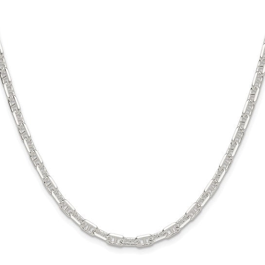 Sterling Silver 4.75 Mm Polished And Diamond Cut Mariner Link Chain 18"