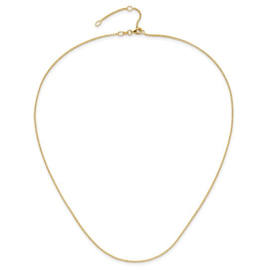 14 Karat Yellow Gold 1 Mm Diamond-Cut Open Franco Chain 20" With Loop