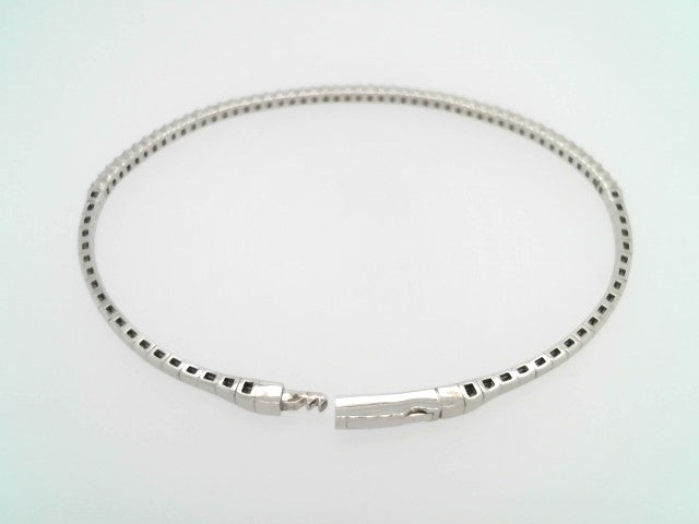 14 Karat White Gold Flexible Diamond Bangle Bracelet 6.75"
50 Round D