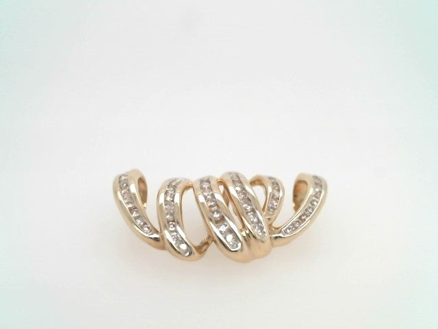Vintage 14 Karat Yellow Gold Diamond Squiggle Slide Pendant