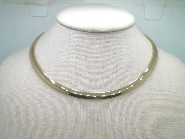 Vintage 14 Karat Yellow Gold 6 Mm Domed Omega Chain Necklace, 16.5"
