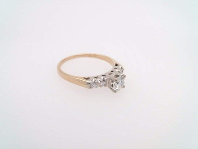 Vintage 14 Karat Yellow & White Gold 5 Stone Diamond Ring