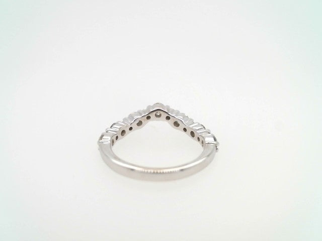Vintage 14 Karat White Gold Shared Prong Set Curved Diamond Band Ring