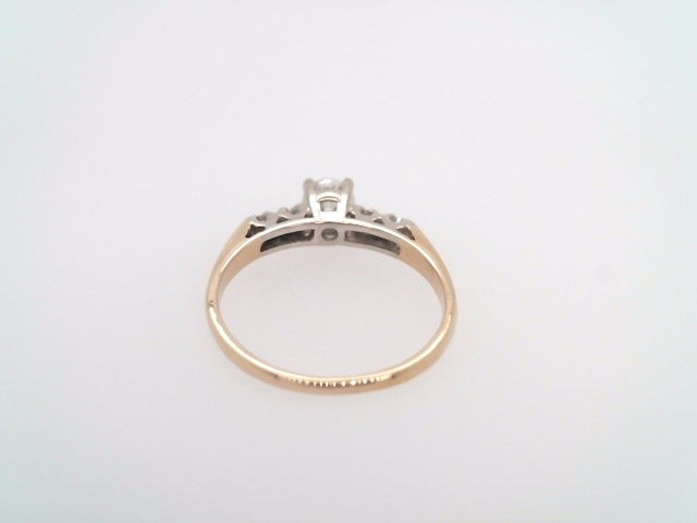 Vintage 14 Karat Yellow & White Gold 5 Stone Diamond Ring