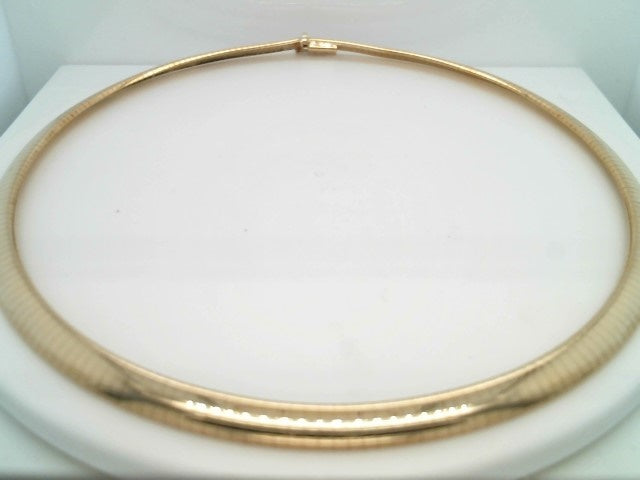 Vintage 14 Karat Yellow Gold 6 Mm Domed Omega Chain Necklace, 16.5"