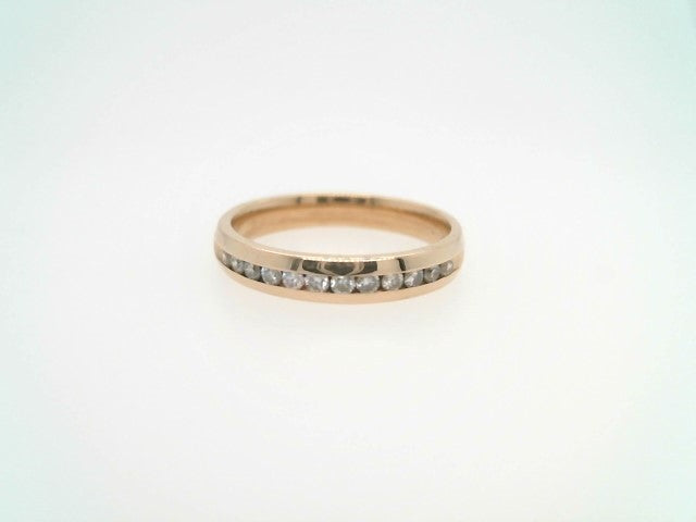 Vintage 14 Karat Yellow Gold Channel Set Diamond Band Ring